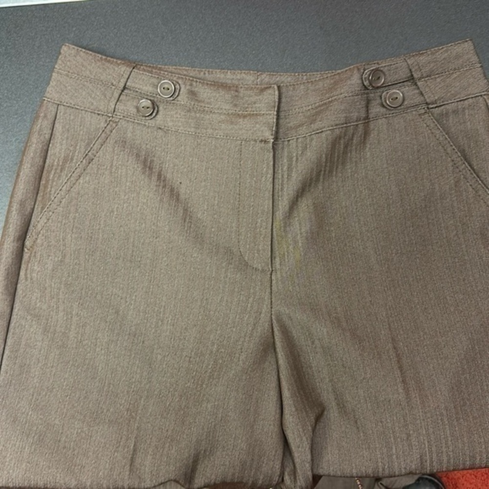 Larry Levine Brown Pinstriped Straight Leg mid Rise trouser size 6